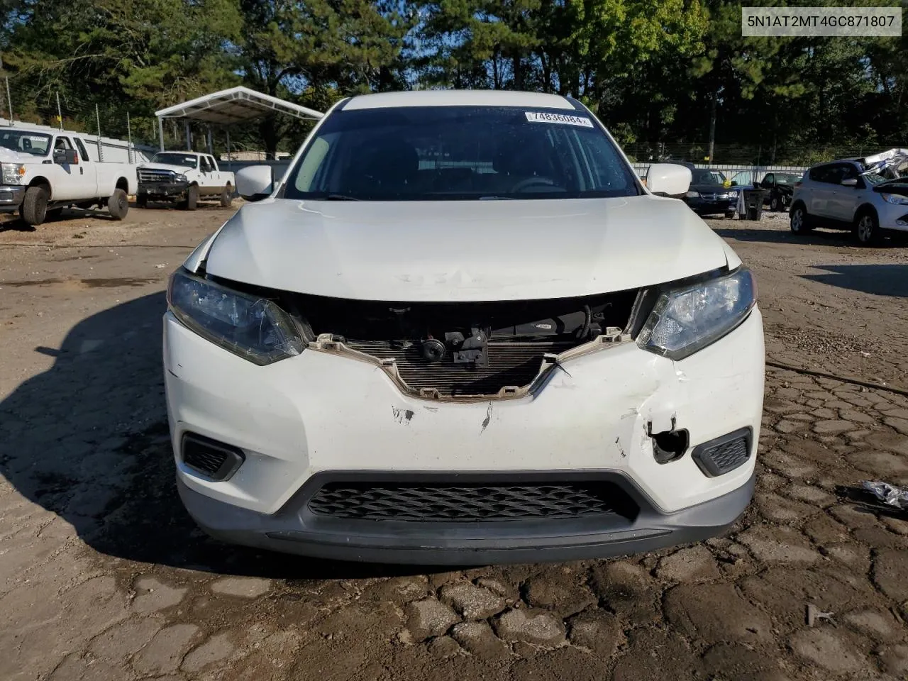 2016 Nissan Rogue S VIN: 5N1AT2MT4GC871807 Lot: 74836084