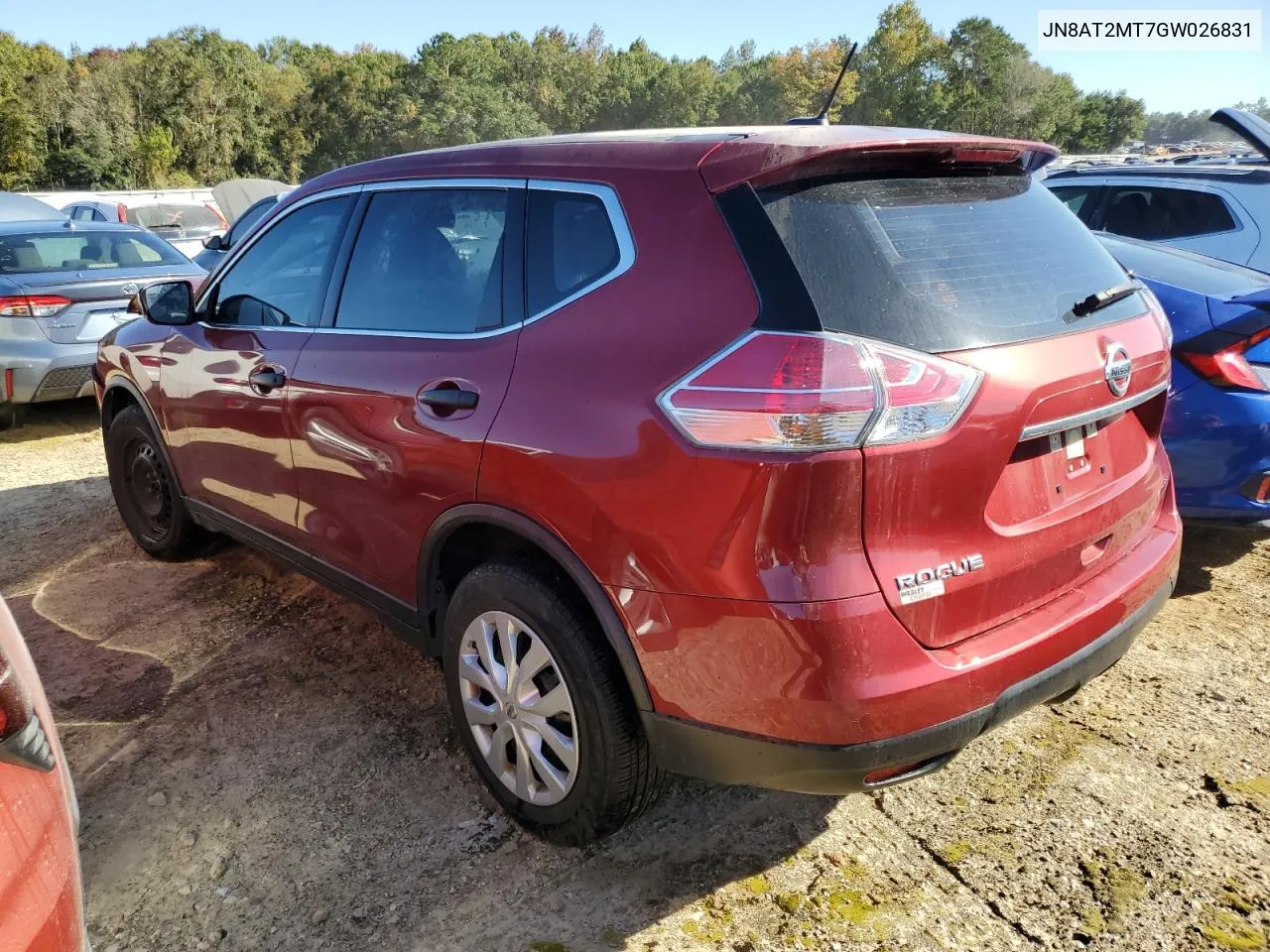 2016 Nissan Rogue S VIN: JN8AT2MT7GW026831 Lot: 74907794