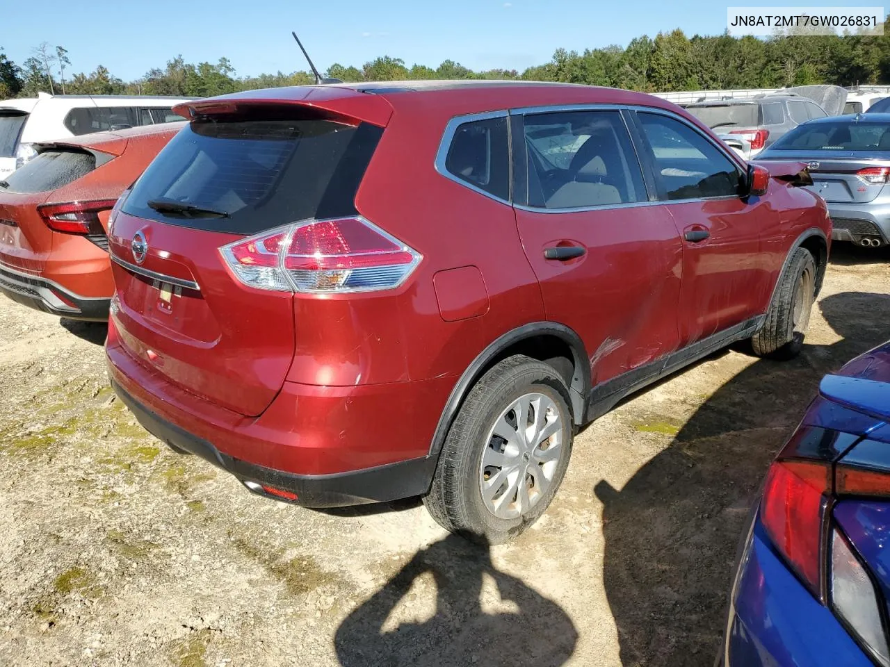 2016 Nissan Rogue S VIN: JN8AT2MT7GW026831 Lot: 74907794