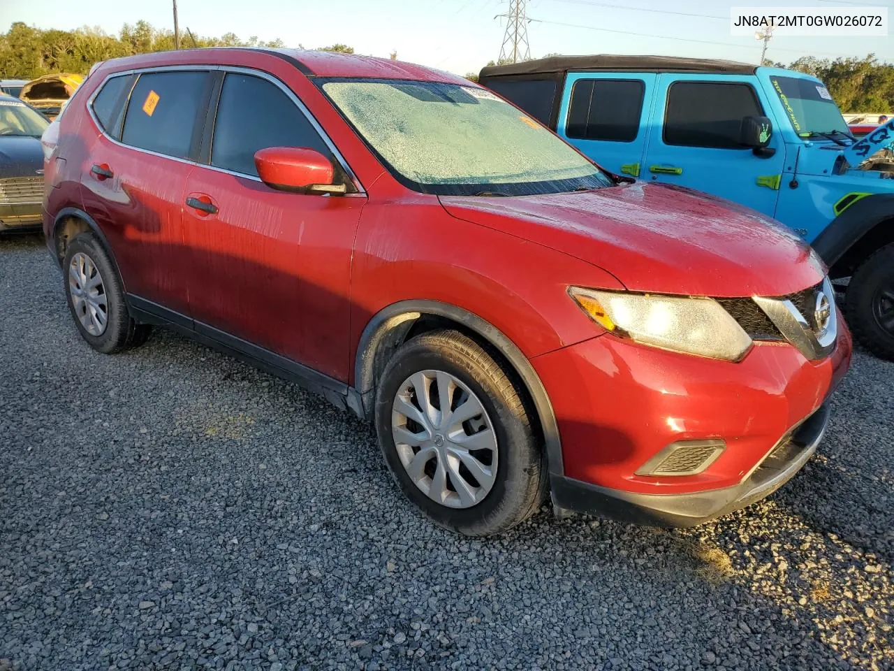 2016 Nissan Rogue S VIN: JN8AT2MT0GW026072 Lot: 75034154