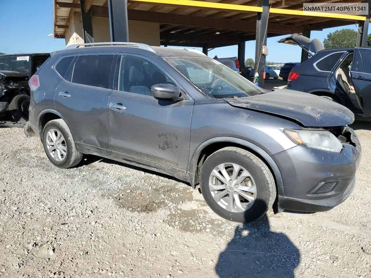 2016 Nissan Rogue S VIN: KNMAT2MT4GP611341 Lot: 75063544