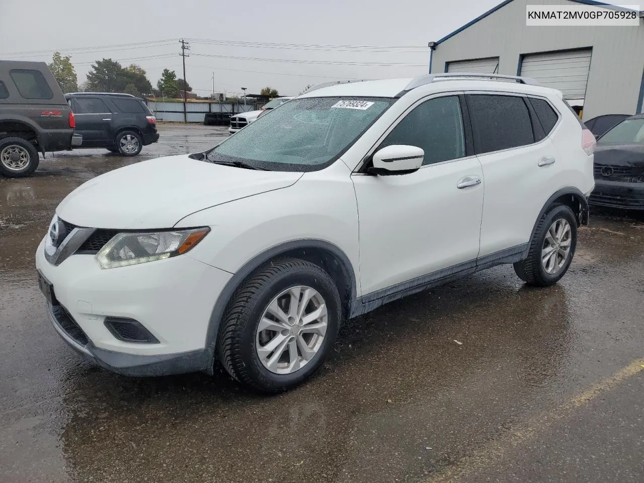 2016 Nissan Rogue S VIN: KNMAT2MV0GP705928 Lot: 75769324