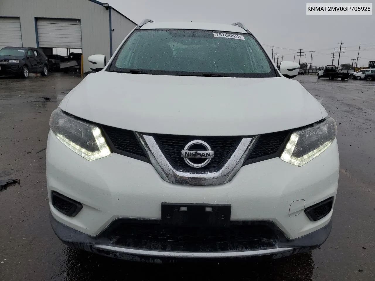 2016 Nissan Rogue S VIN: KNMAT2MV0GP705928 Lot: 75769324