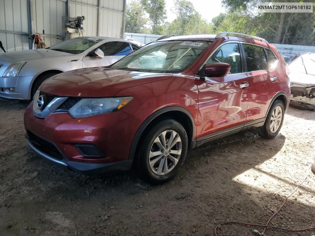 2016 Nissan Rogue S VIN: KNMAT2MT1GP618182 Lot: 76697744