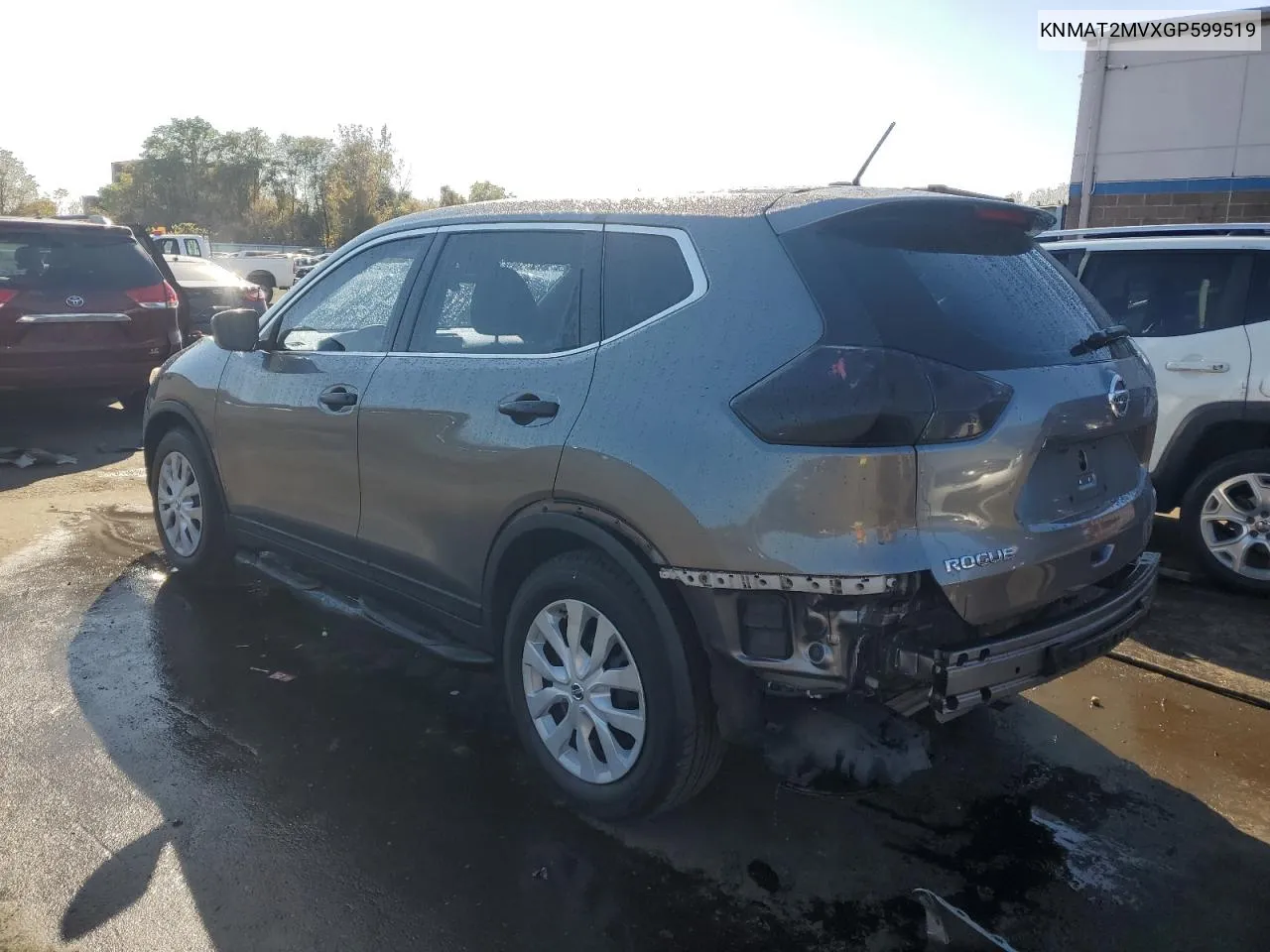 2016 Nissan Rogue S VIN: KNMAT2MVXGP599519 Lot: 76975214