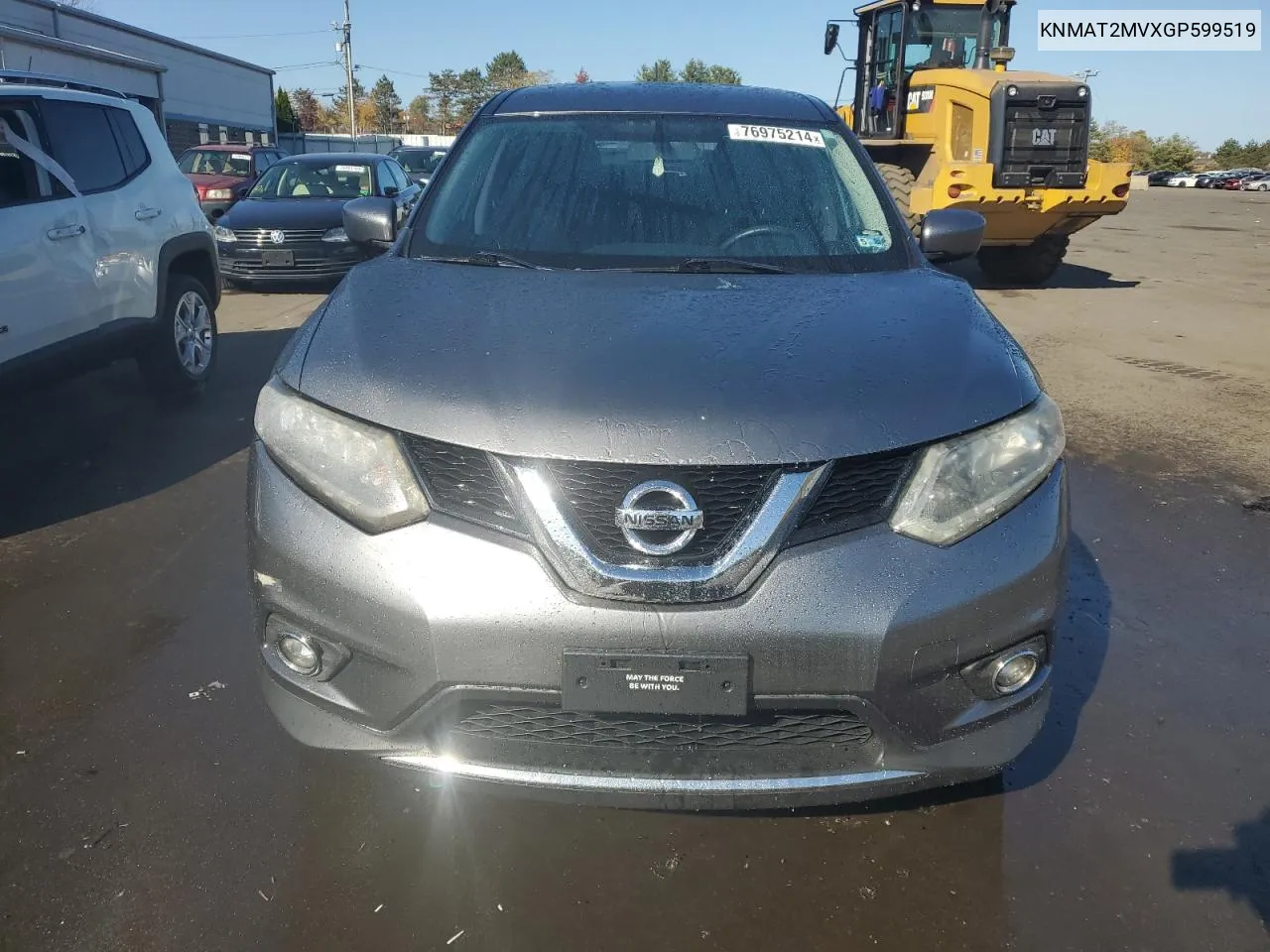 2016 Nissan Rogue S VIN: KNMAT2MVXGP599519 Lot: 76975214