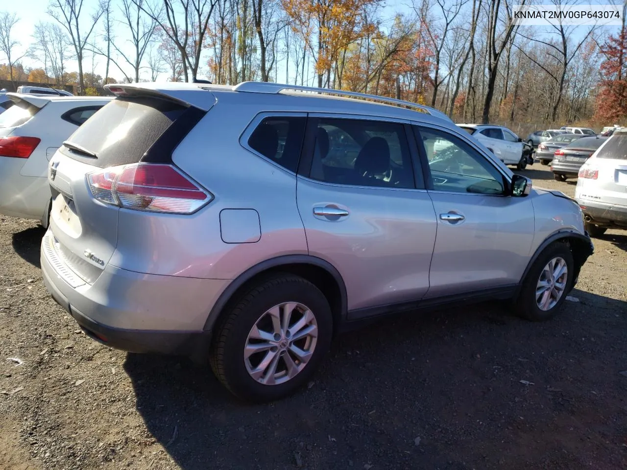 2016 Nissan Rogue S VIN: KNMAT2MV0GP643074 Lot: 77425474