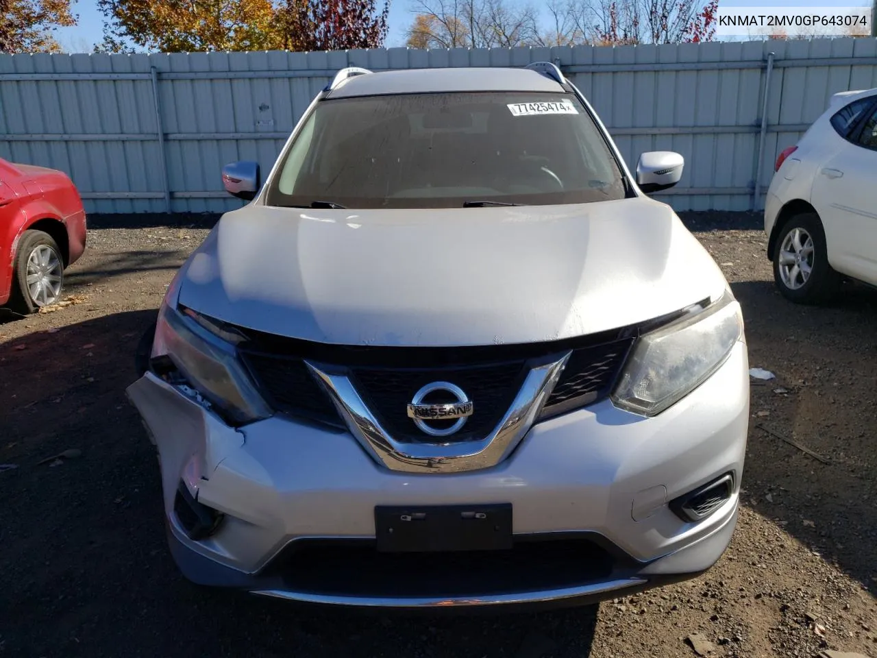 KNMAT2MV0GP643074 2016 Nissan Rogue S