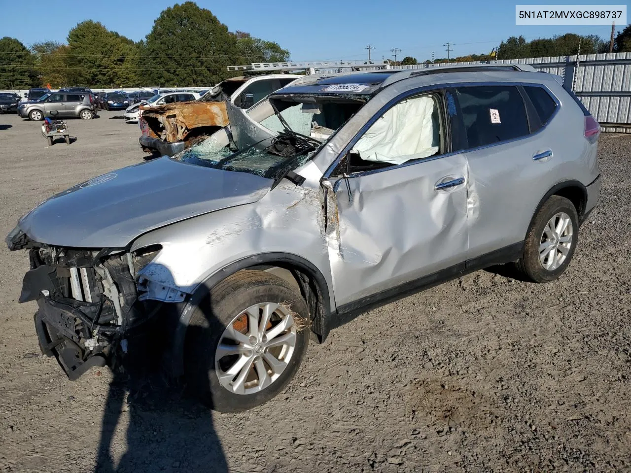 2016 Nissan Rogue S VIN: 5N1AT2MVXGC898737 Lot: 77655214