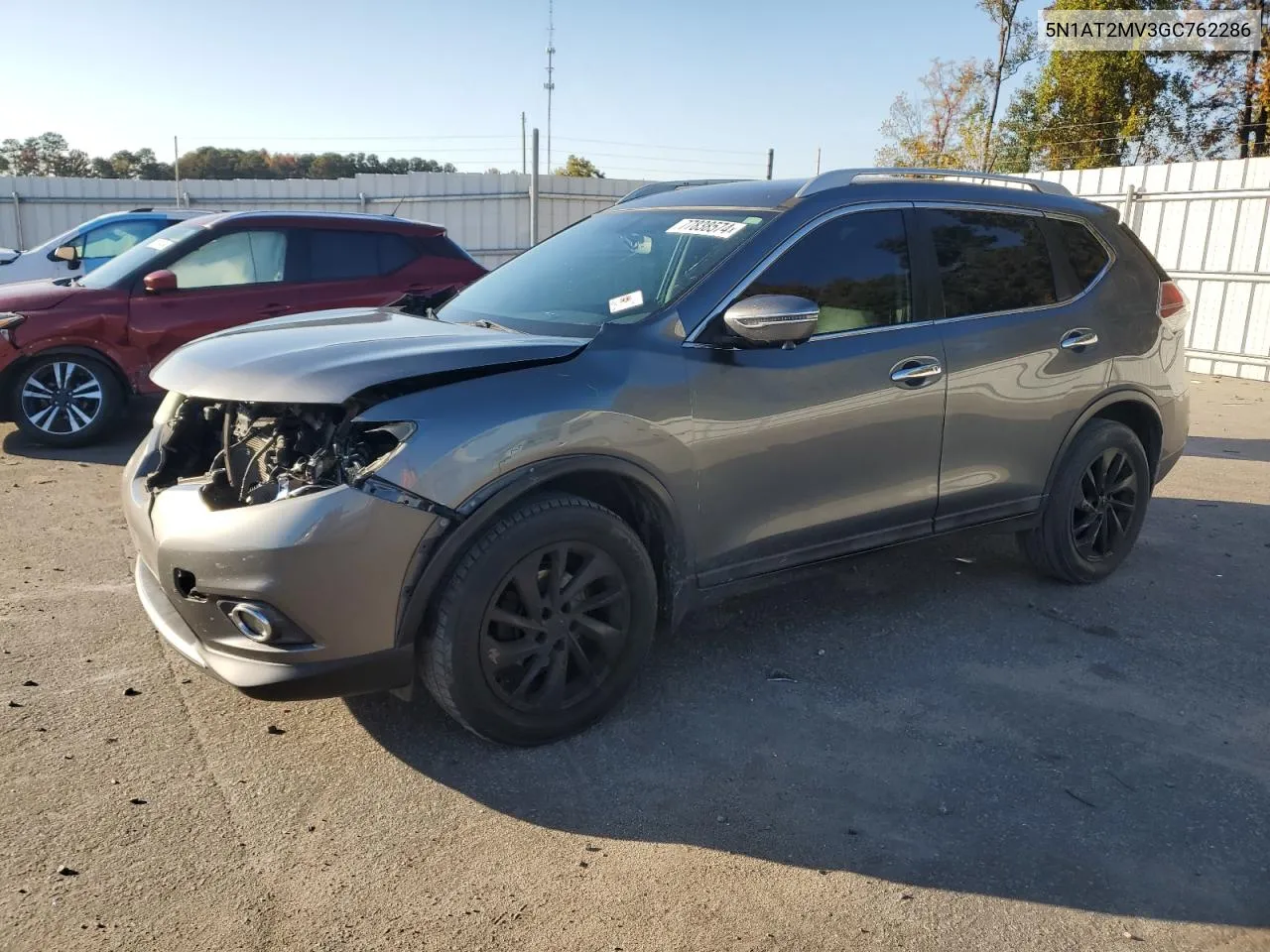 2016 Nissan Rogue S VIN: 5N1AT2MV3GC762286 Lot: 77838574