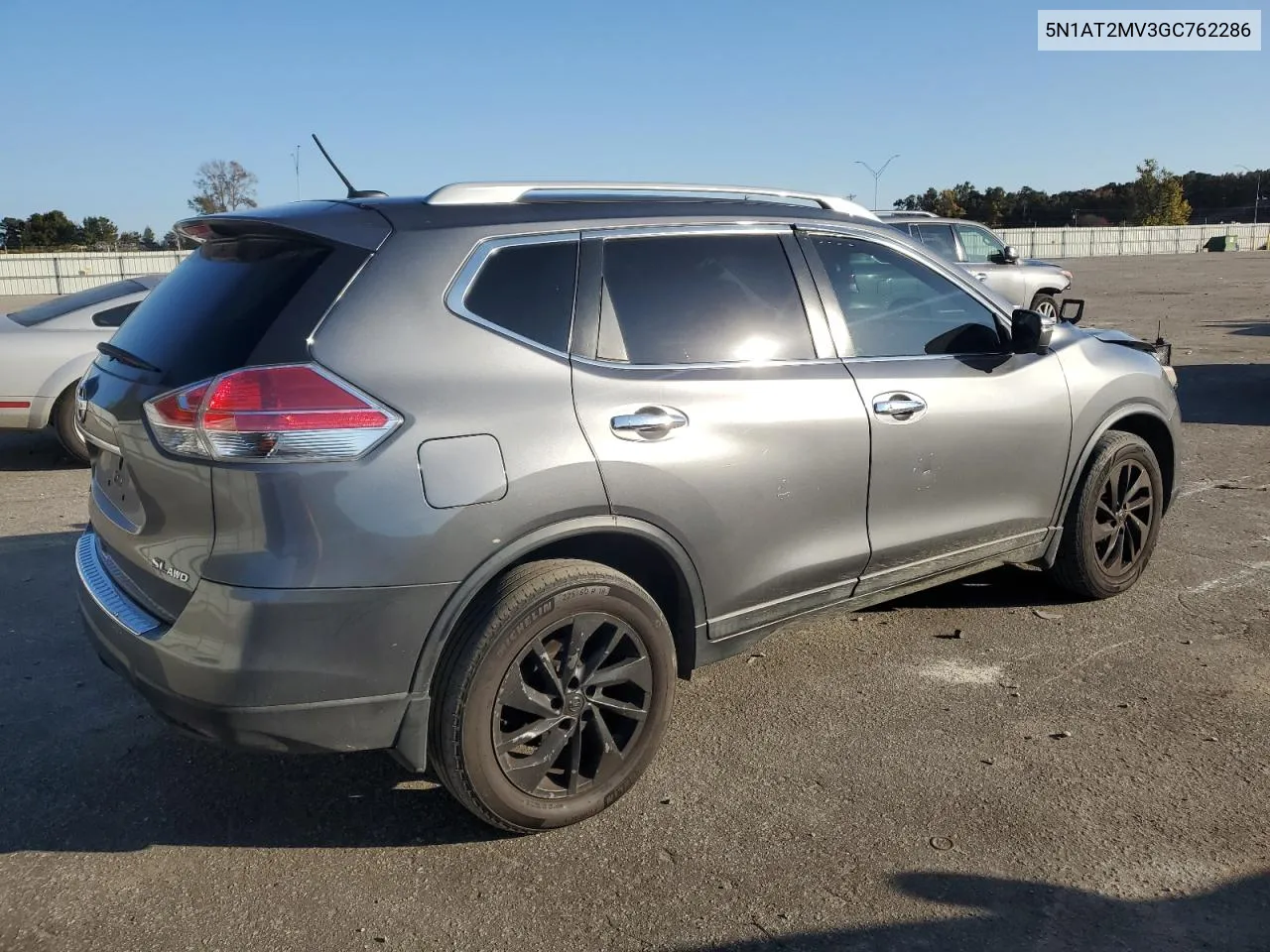 2016 Nissan Rogue S VIN: 5N1AT2MV3GC762286 Lot: 77838574