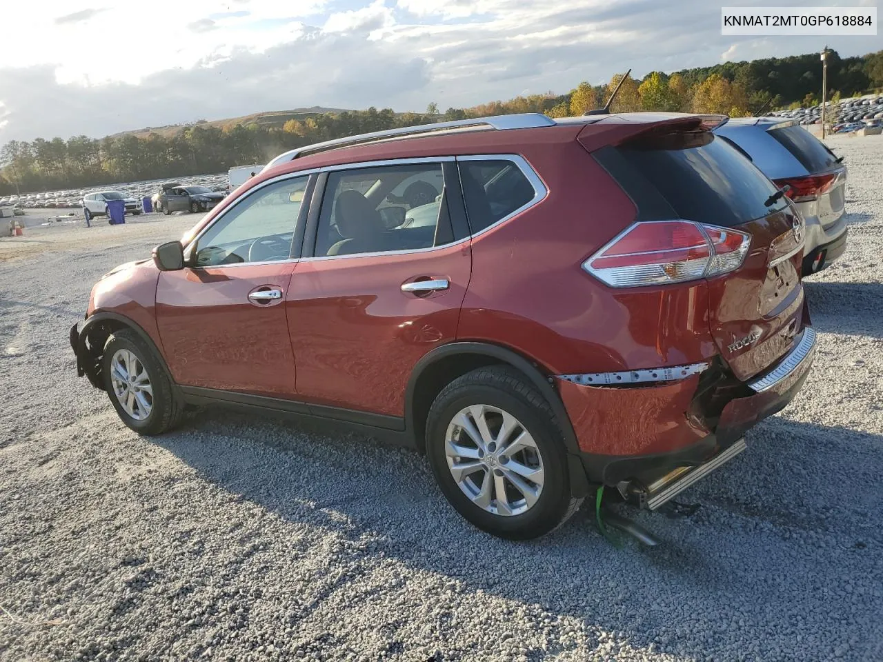 2016 Nissan Rogue S VIN: KNMAT2MT0GP618884 Lot: 78147774