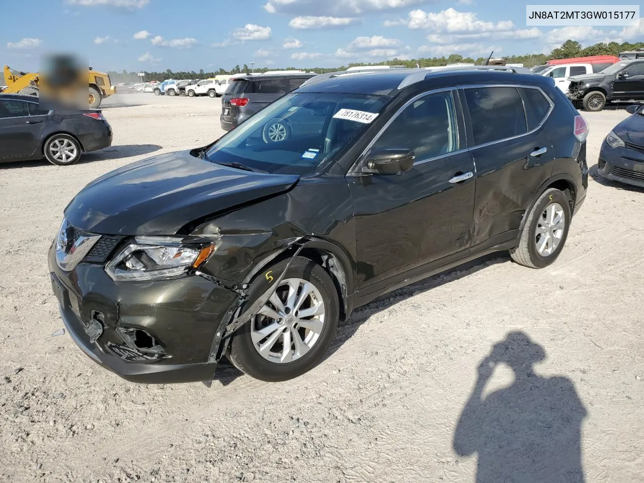 2016 Nissan Rogue S VIN: JN8AT2MT3GW015177 Lot: 78176314