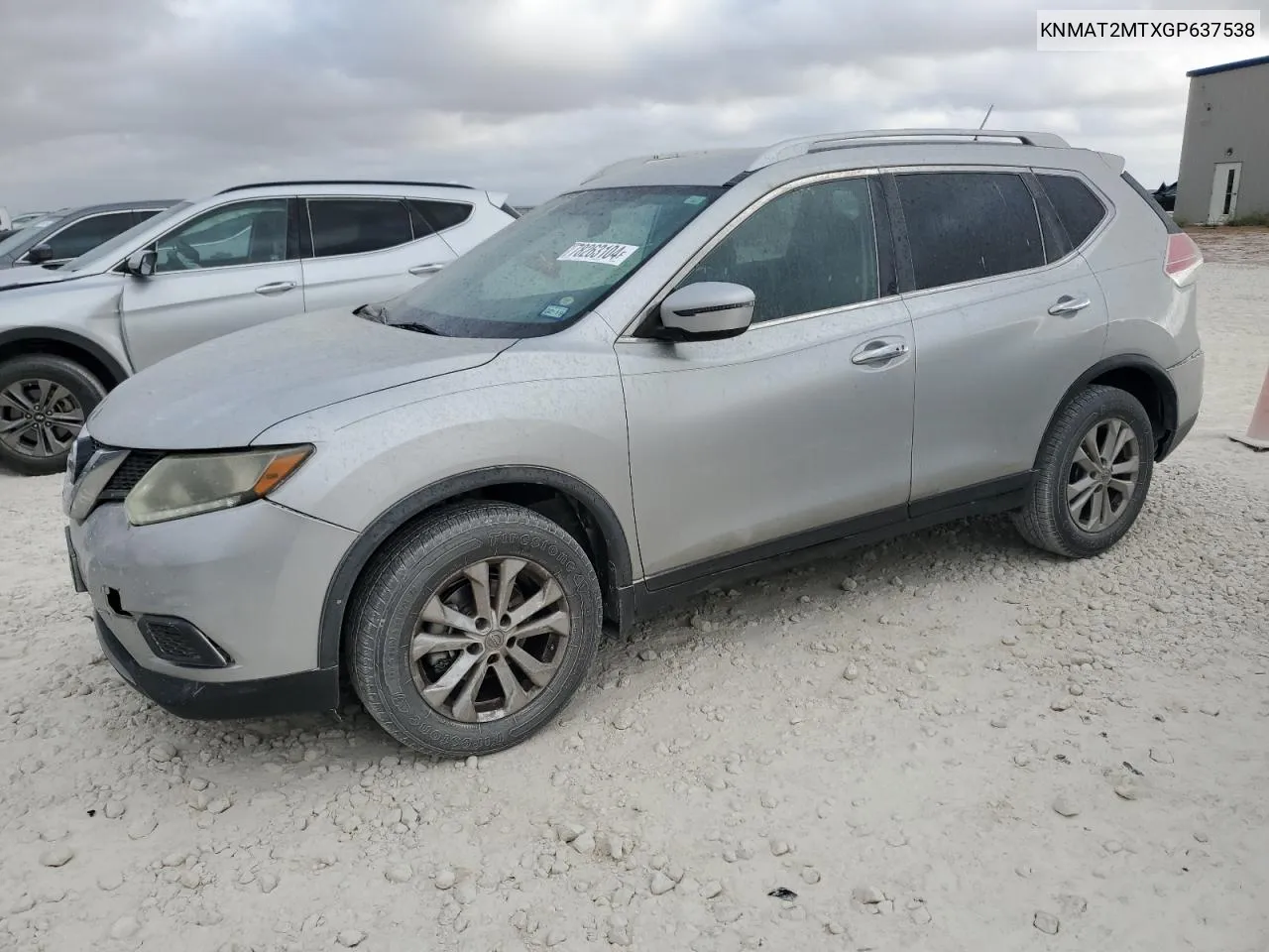 2016 Nissan Rogue S VIN: KNMAT2MTXGP637538 Lot: 78263104