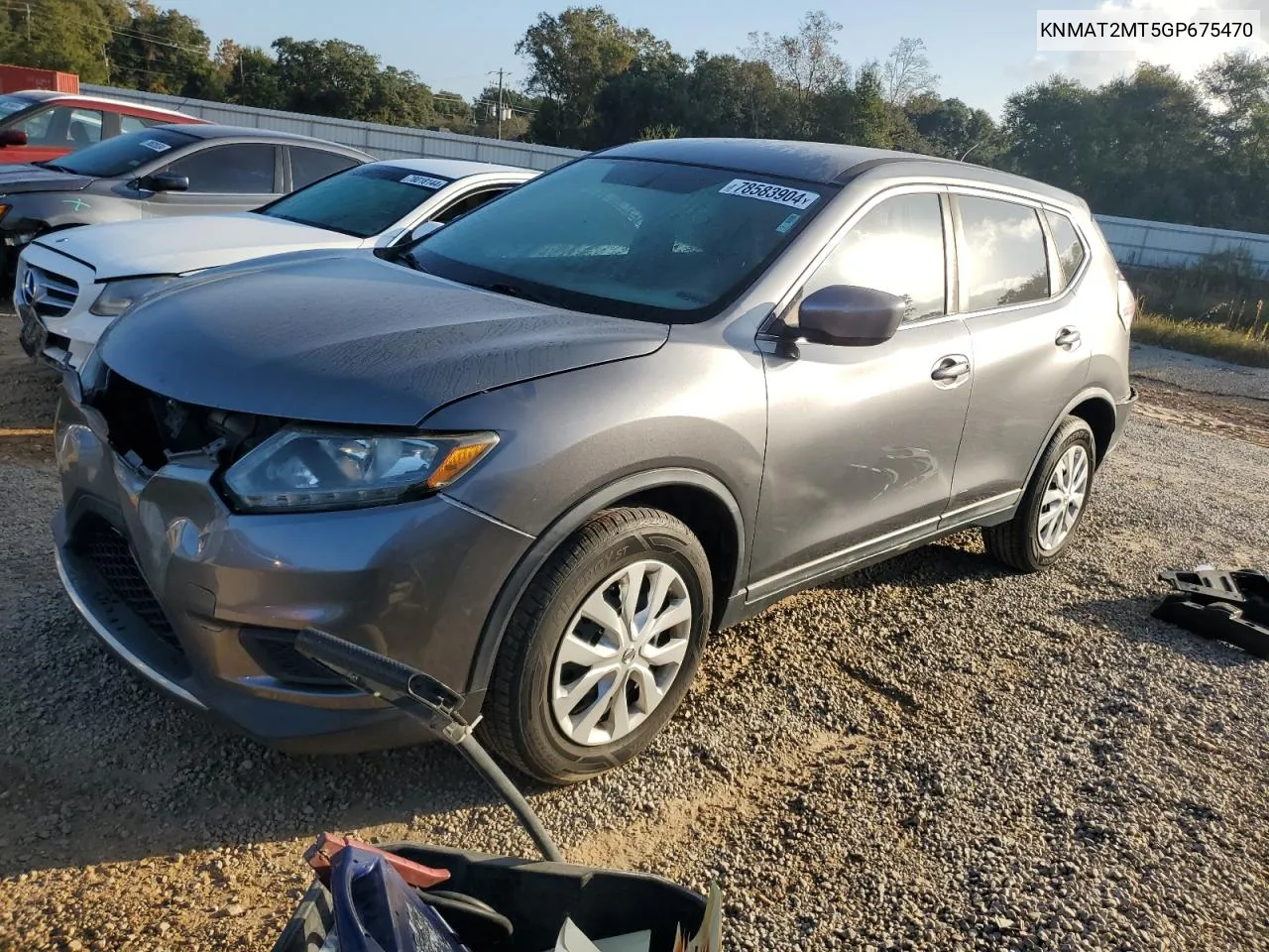 2016 Nissan Rogue S VIN: KNMAT2MT5GP675470 Lot: 78583904