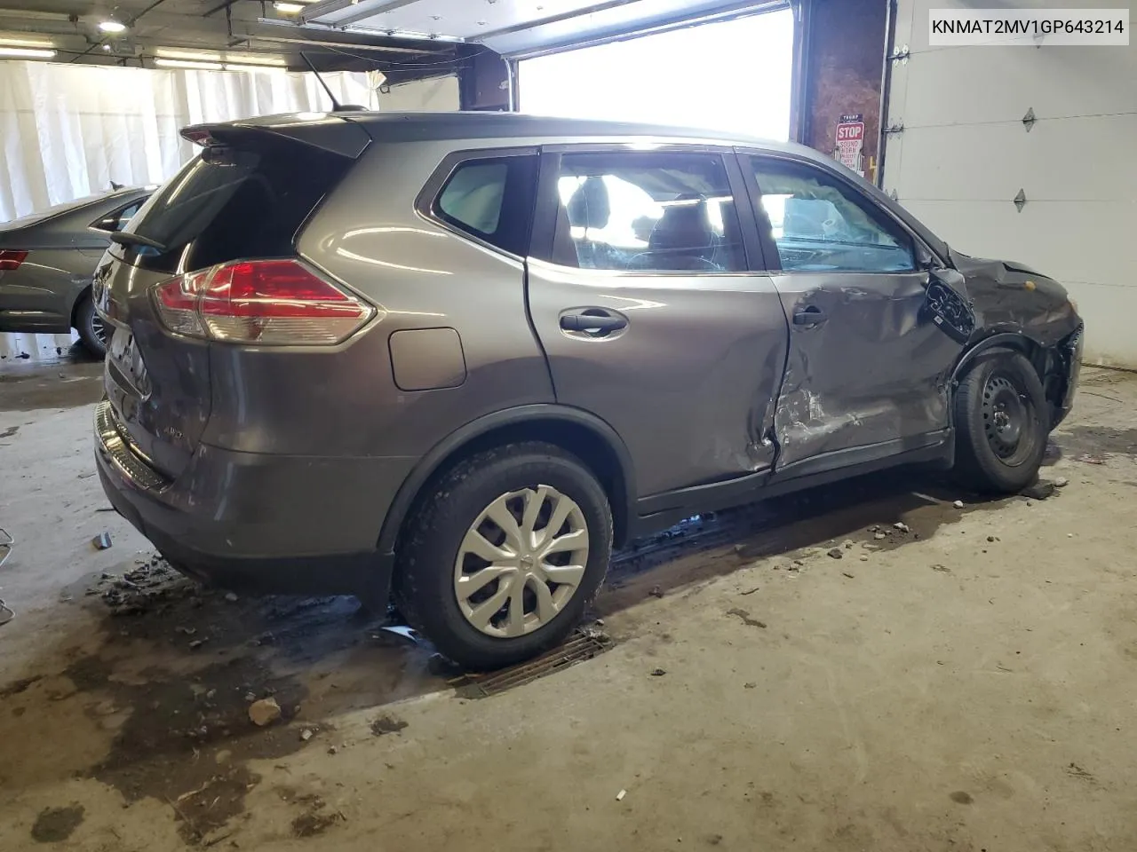 2016 Nissan Rogue S VIN: KNMAT2MV1GP643214 Lot: 78854774