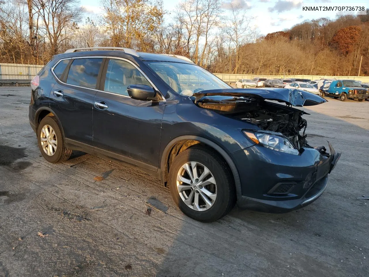 2016 Nissan Rogue S VIN: KNMAT2MV7GP736738 Lot: 79511014