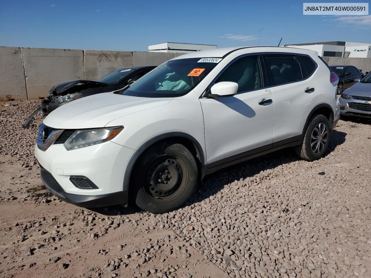 2016 Nissan Rogue S VIN: JN8AT2MT4GW000591 Lot: 80532624