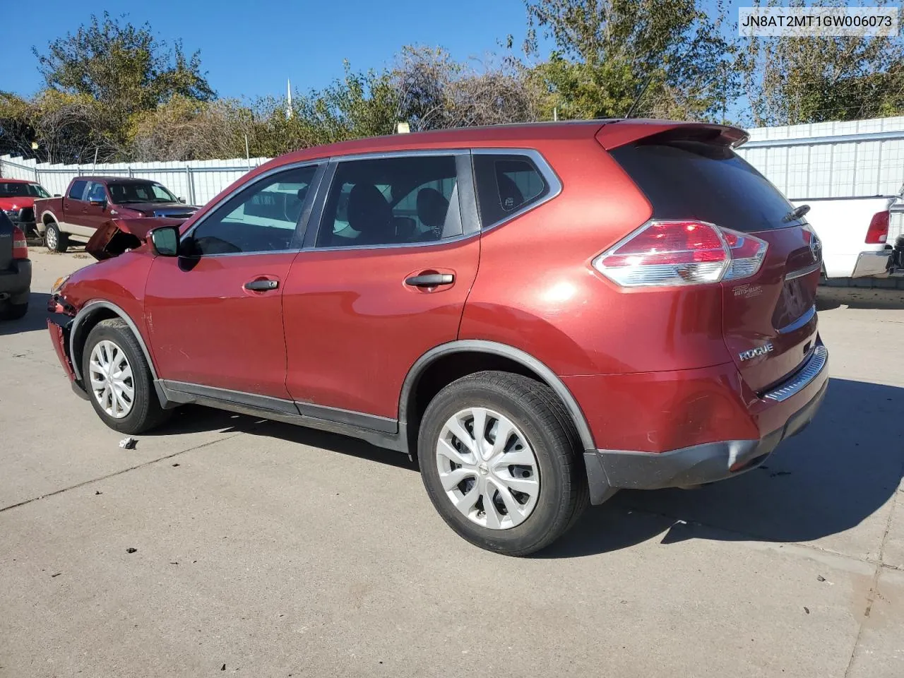 2016 Nissan Rogue S VIN: JN8AT2MT1GW006073 Lot: 80724414