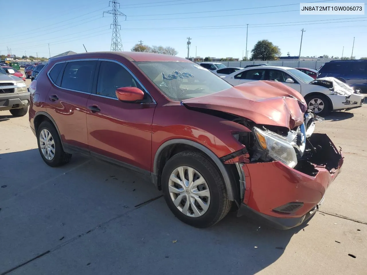 2016 Nissan Rogue S VIN: JN8AT2MT1GW006073 Lot: 80724414