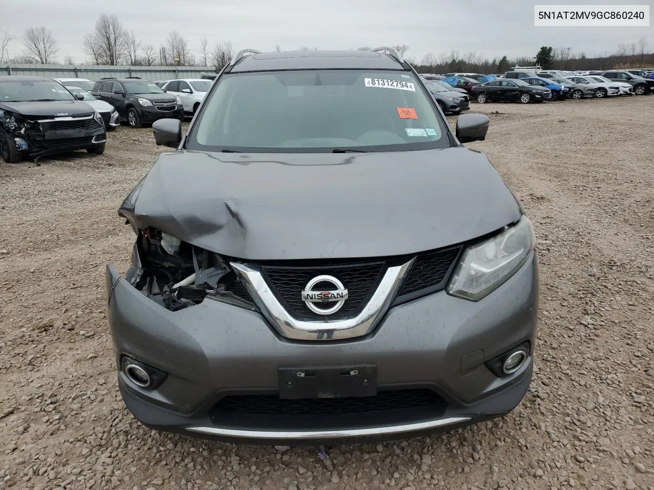 2016 Nissan Rogue S VIN: 5N1AT2MV9GC860240 Lot: 81312794