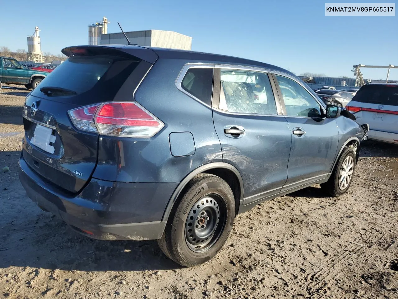 2016 Nissan Rogue S VIN: KNMAT2MV8GP665517 Lot: 81348564