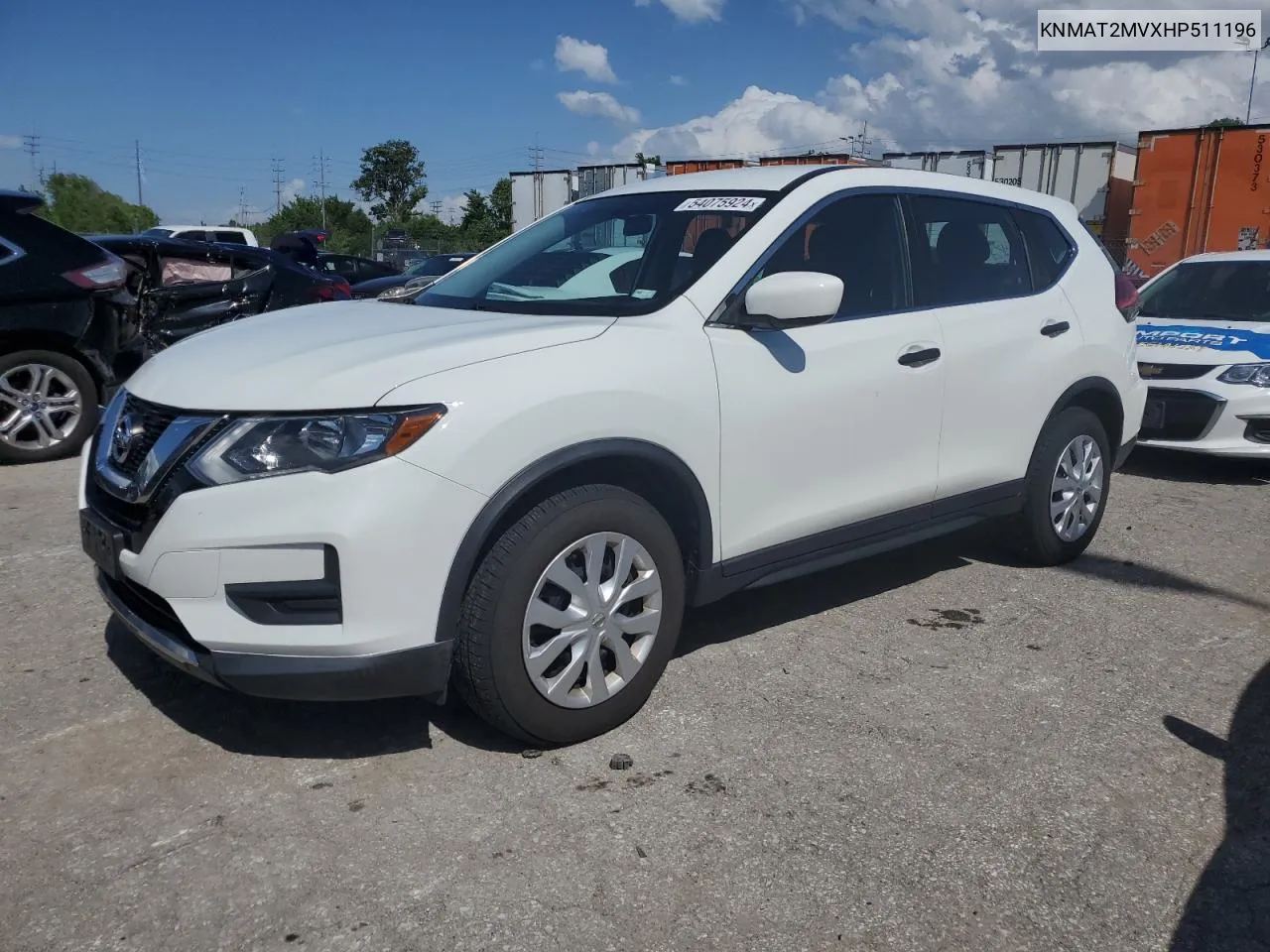 2017 Nissan Rogue S VIN: KNMAT2MVXHP511196 Lot: 54075924