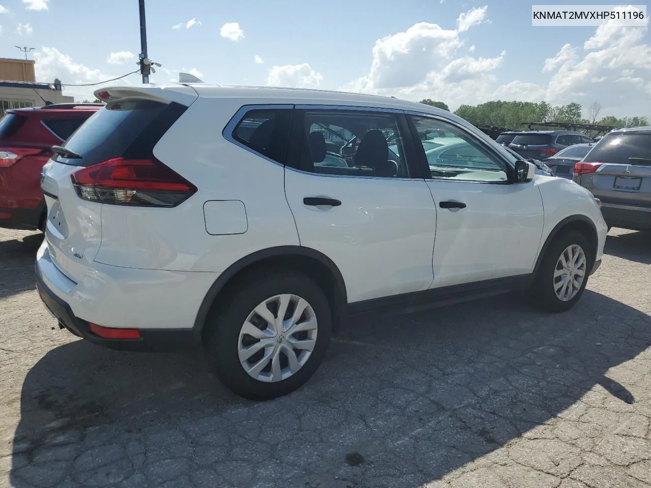 2017 Nissan Rogue S VIN: KNMAT2MVXHP511196 Lot: 54075924