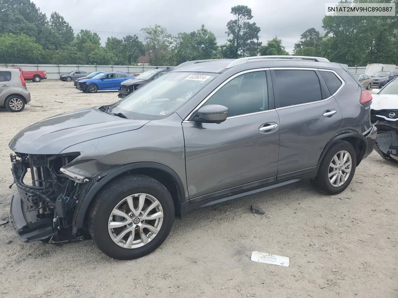 2017 Nissan Rogue Sv VIN: 5N1AT2MV9HC890887 Lot: 55206514