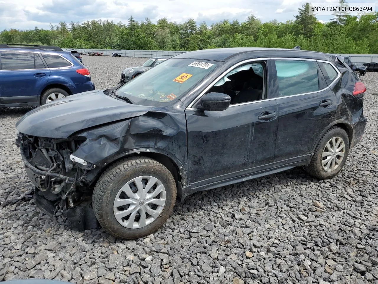 2017 Nissan Rogue S VIN: 5N1AT2MT0HC863494 Lot: 56594294