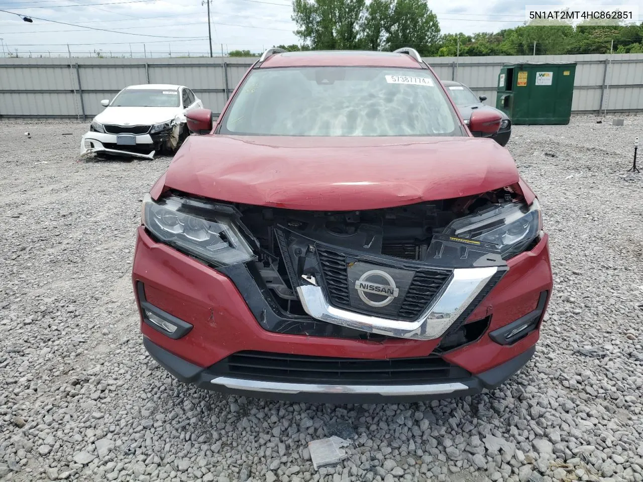 2017 Nissan Rogue S VIN: 5N1AT2MT4HC862851 Lot: 57387774