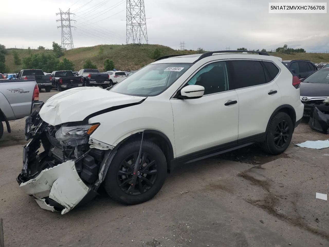 2017 Nissan Rogue Sv VIN: 5N1AT2MVXHC766708 Lot: 58518924