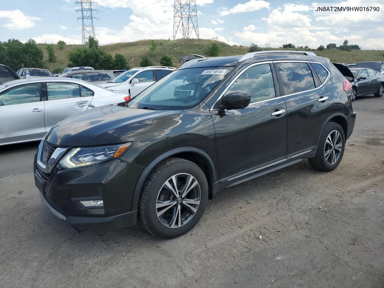 2017 Nissan Rogue S VIN: JN8AT2MV9HW016790 Lot: 59521614