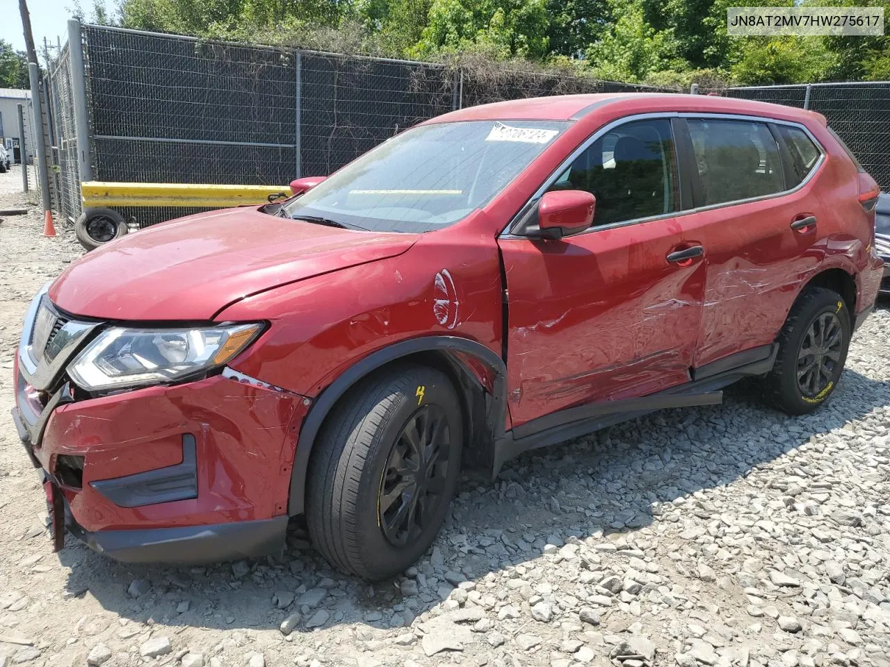 2017 Nissan Rogue S VIN: JN8AT2MV7HW275617 Lot: 59706124