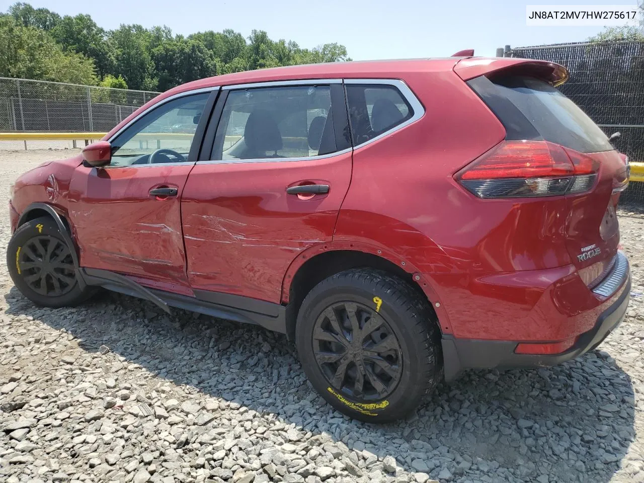 2017 Nissan Rogue S VIN: JN8AT2MV7HW275617 Lot: 59706124