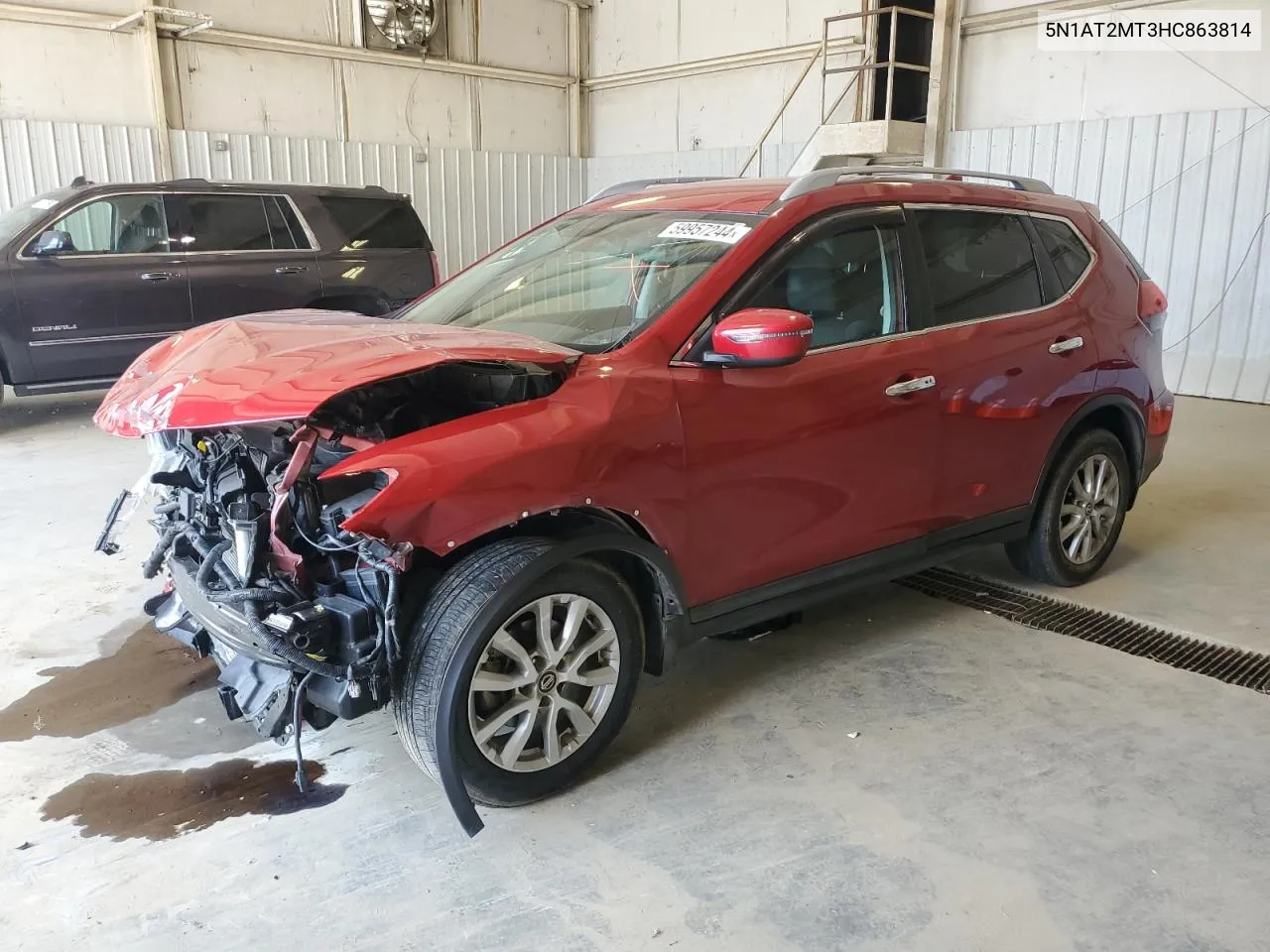 2017 Nissan Rogue S VIN: 5N1AT2MT3HC863814 Lot: 59957244