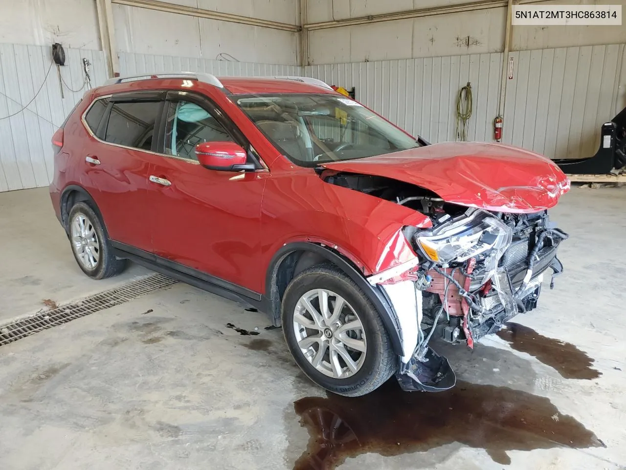 2017 Nissan Rogue S VIN: 5N1AT2MT3HC863814 Lot: 59957244