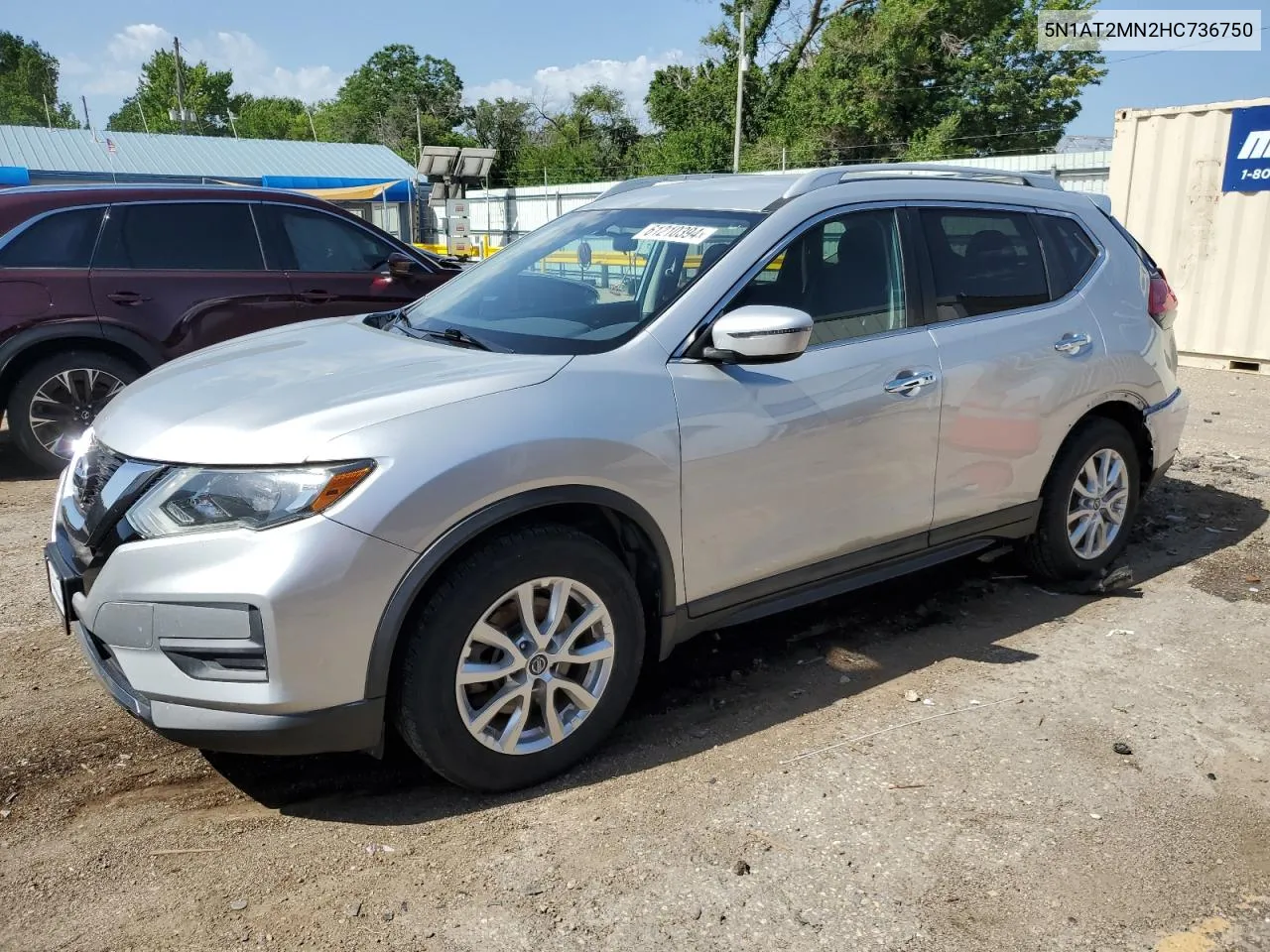 2017 Nissan Rogue Sv VIN: 5N1AT2MN2HC736750 Lot: 61210394