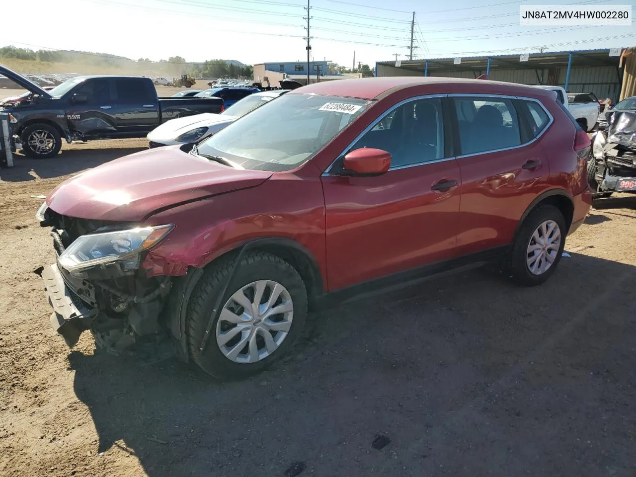 2017 Nissan Rogue S VIN: JN8AT2MV4HW002280 Lot: 62289484