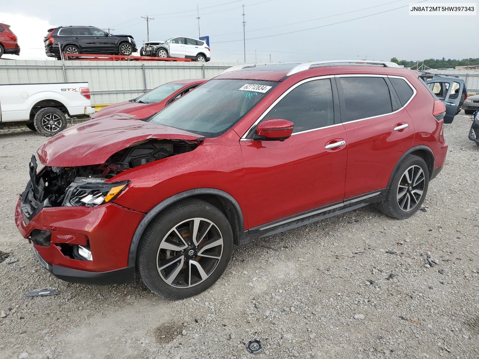 2017 Nissan Rogue S VIN: JN8AT2MT5HW397343 Lot: 62712834