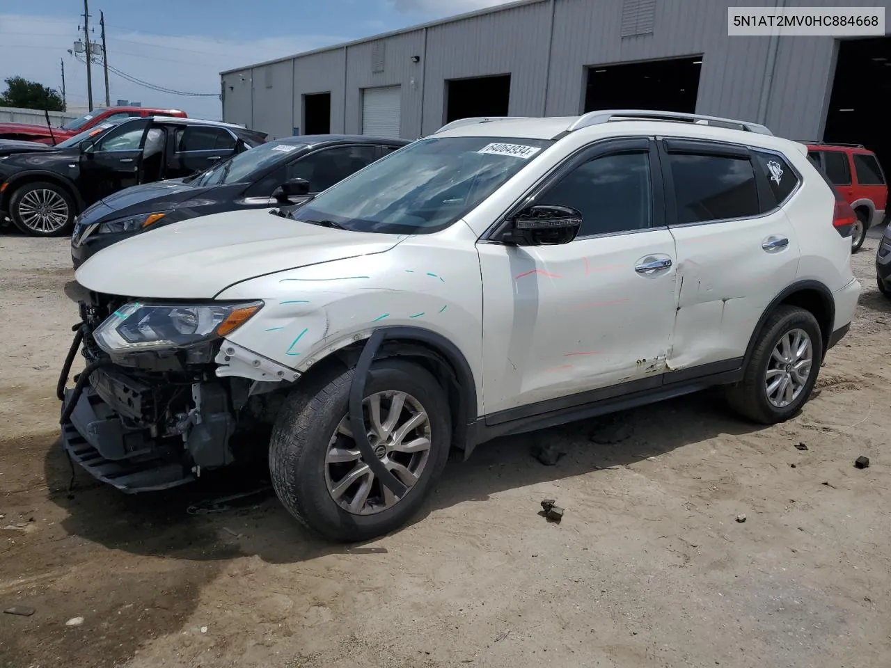 2017 Nissan Rogue Sv VIN: 5N1AT2MV0HC884668 Lot: 64064934