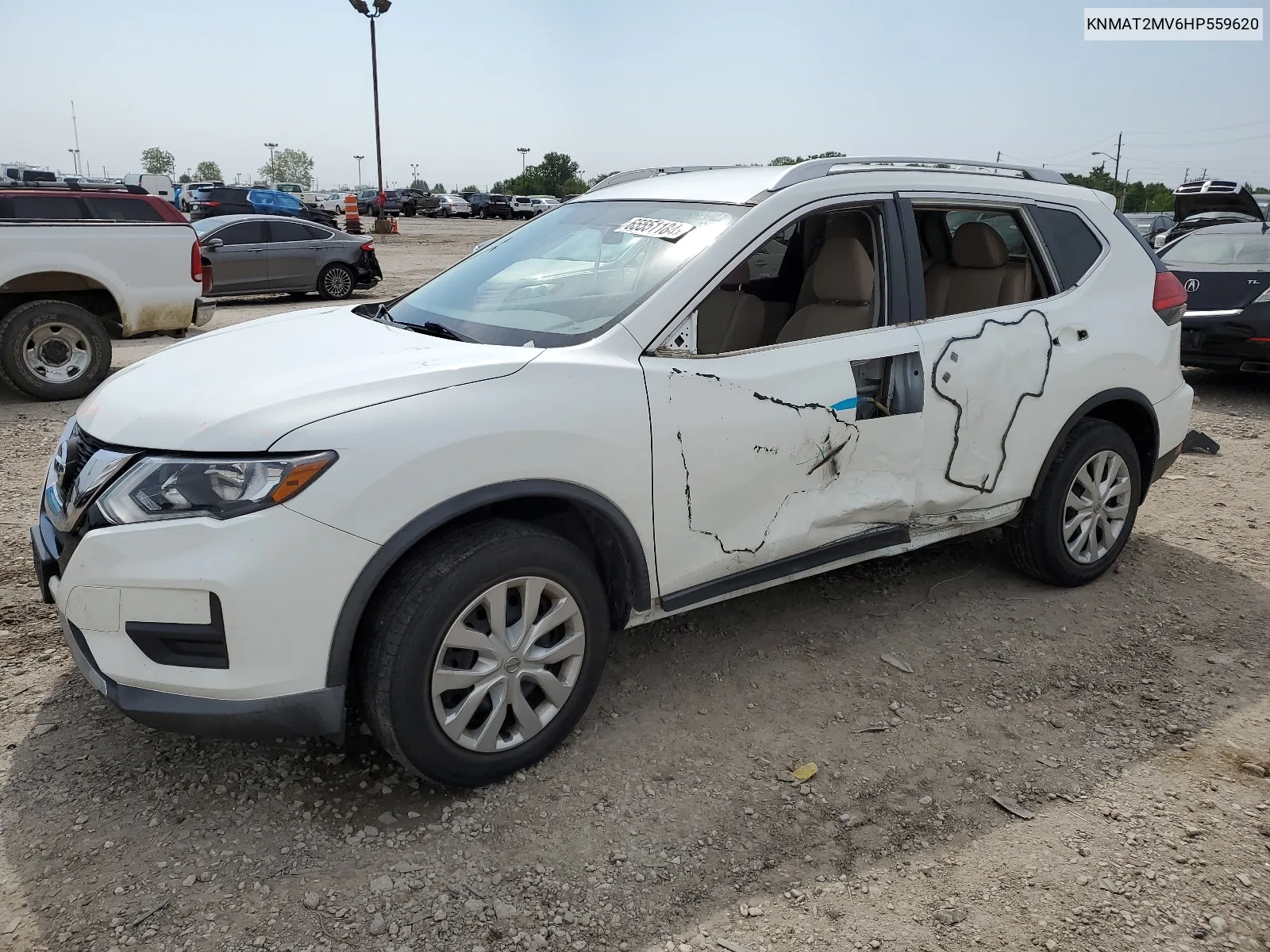 2017 Nissan Rogue S VIN: KNMAT2MV6HP559620 Lot: 65551184