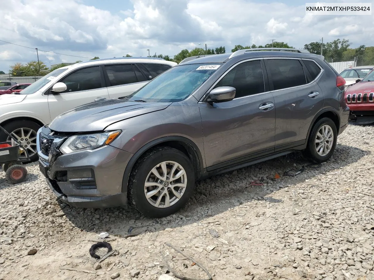 2017 Nissan Rogue S VIN: KNMAT2MTXHP533424 Lot: 66201464