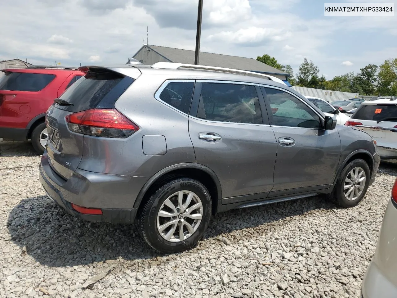 2017 Nissan Rogue S VIN: KNMAT2MTXHP533424 Lot: 66201464