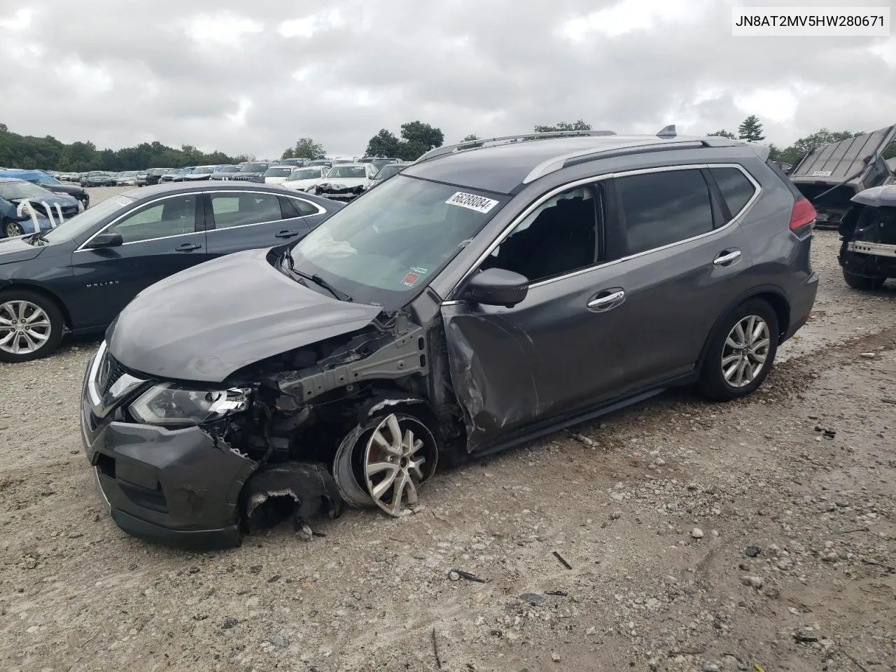 2017 Nissan Rogue S VIN: JN8AT2MV5HW280671 Lot: 66288084