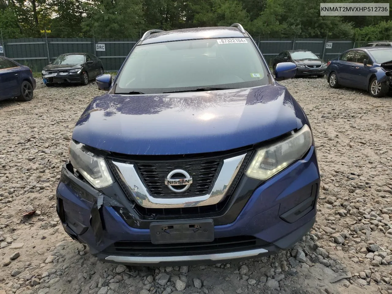 2017 Nissan Rogue S VIN: KNMAT2MVXHP512736 Lot: 67322104