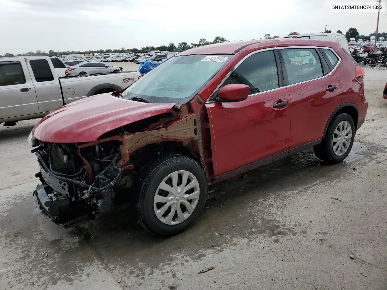 2017 Nissan Rogue S VIN: 5N1AT2MT8HC741322 Lot: 67467294