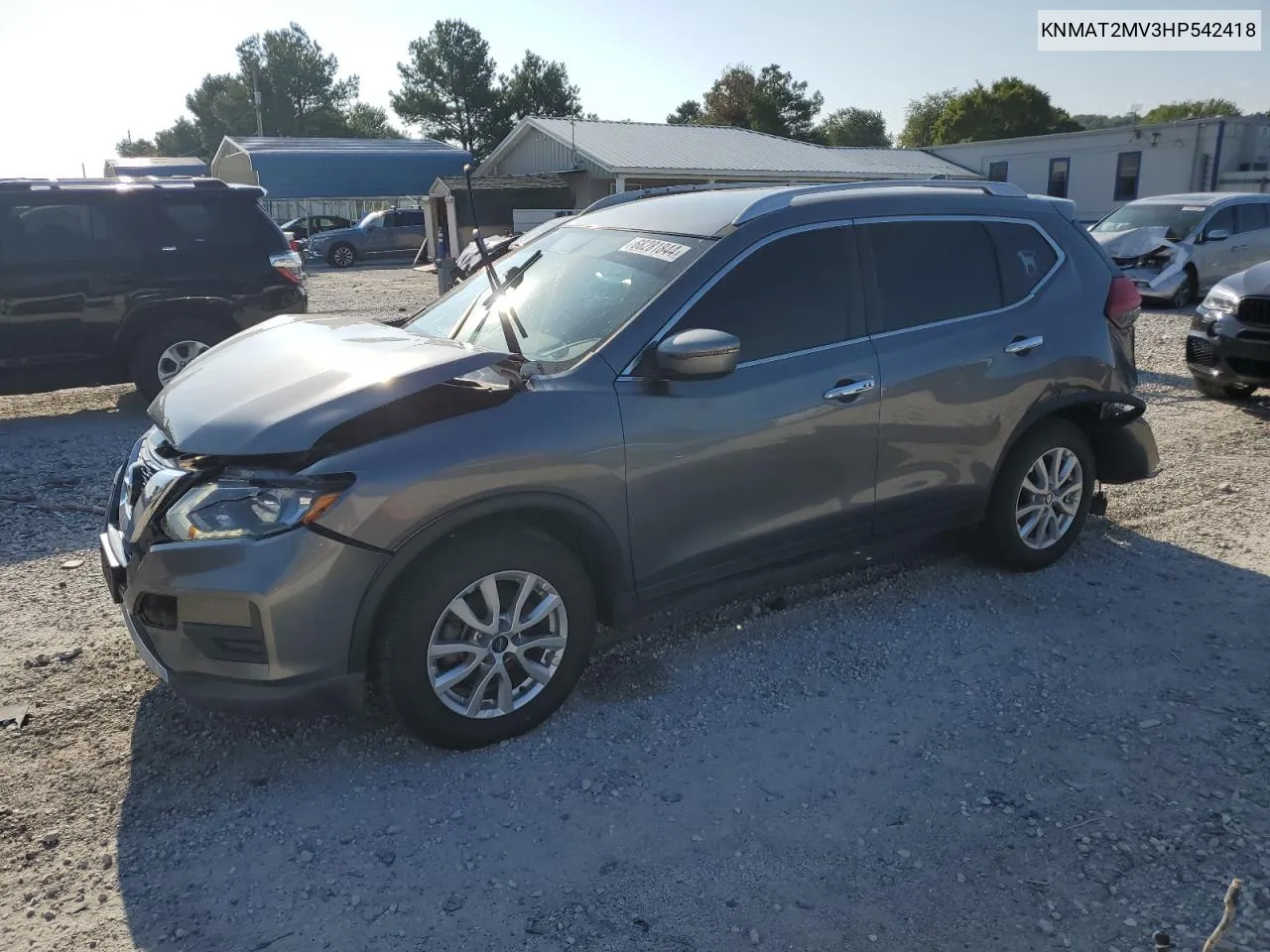 2017 Nissan Rogue S VIN: KNMAT2MV3HP542418 Lot: 68281844