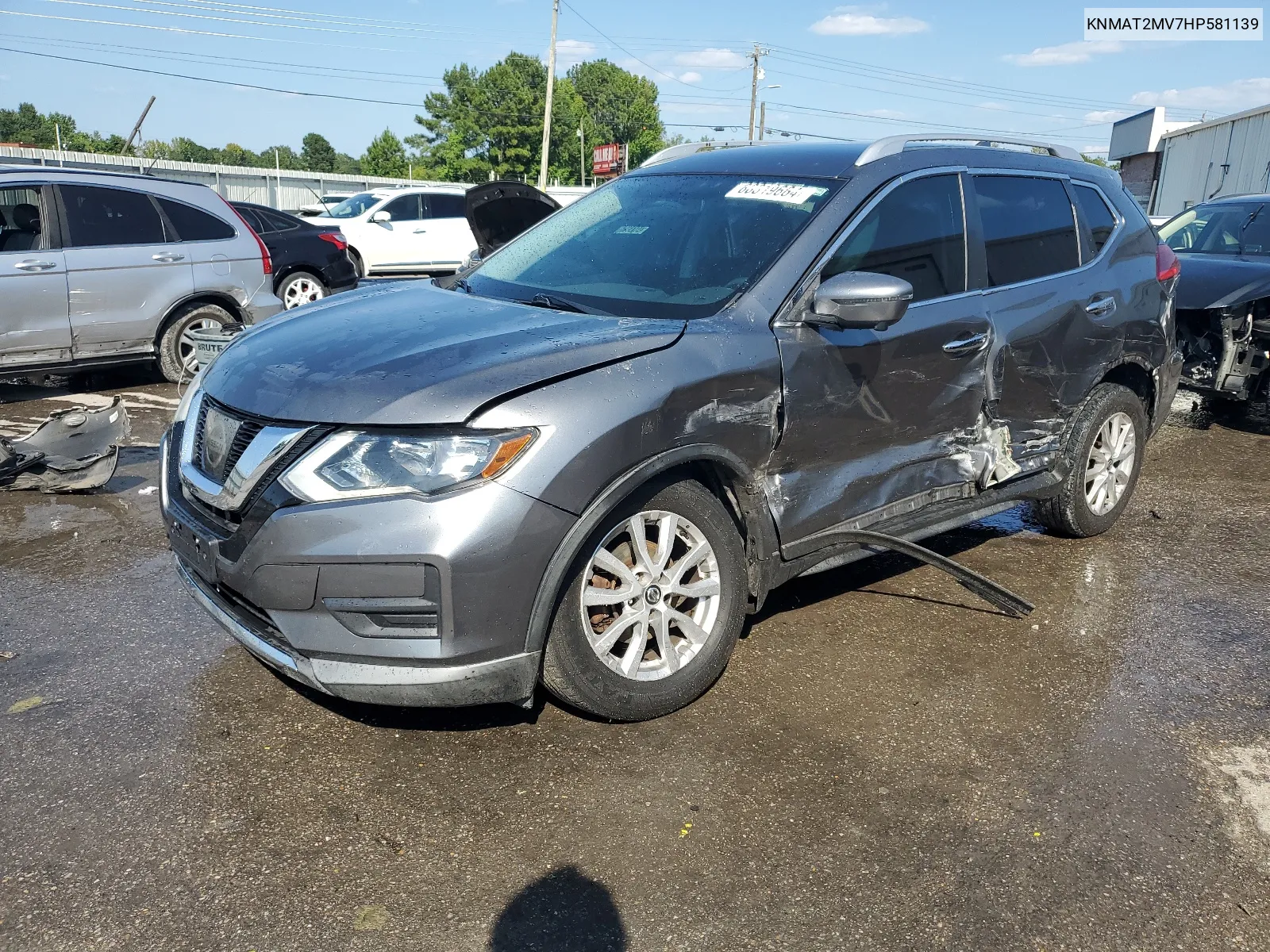 2017 Nissan Rogue S VIN: KNMAT2MV7HP581139 Lot: 68319664