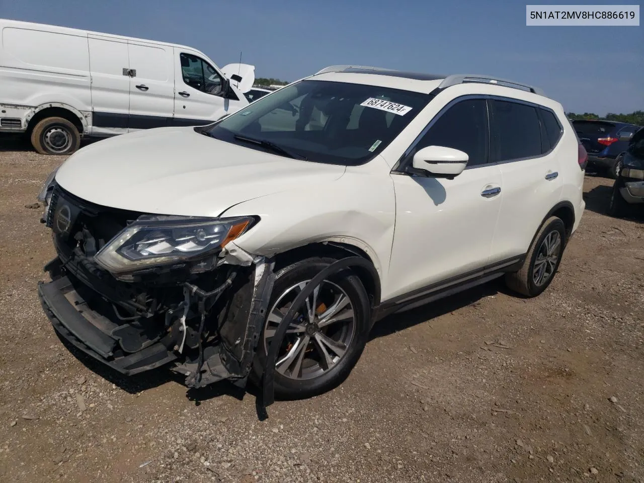 2017 Nissan Rogue Sv VIN: 5N1AT2MV8HC886619 Lot: 68747624